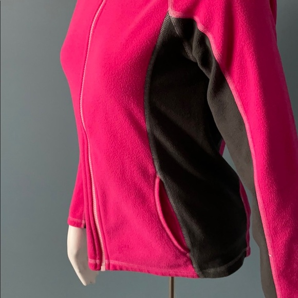 The North Face pink & gray zipper fleece with hood - Picture 3 of 6